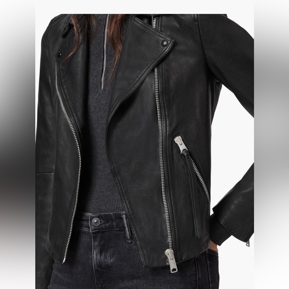 AllSaints Dalby Leather Biker Jacket - Picture 5 of 10